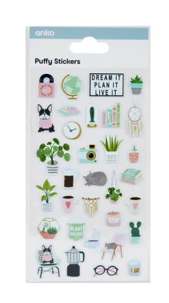 33 Piece Puffy Stickers - Home
