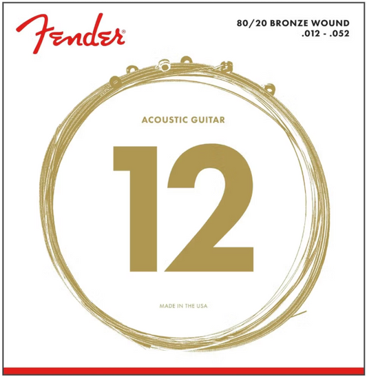 Fender 70L 80/20 Bronze Acoustic Guitar Strings - Light (12-52)
