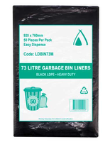 Heavy Duty, Bin Liner, Black, 72L 250 Ctn