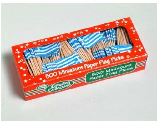 Greece Mini Flag Picks - Pk 500