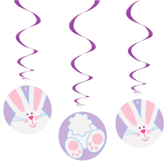Easter Bunny Swirl Decorations (Pack of 3)