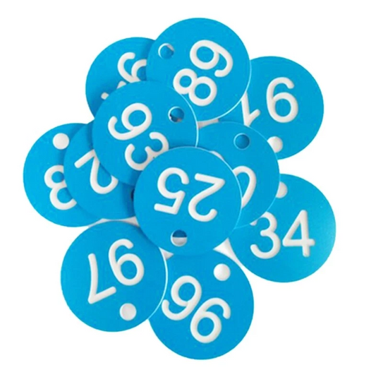 Blue - Numbered Tags Label Tags Clothes Coat Hanger Office Index Supply 1-100 Number