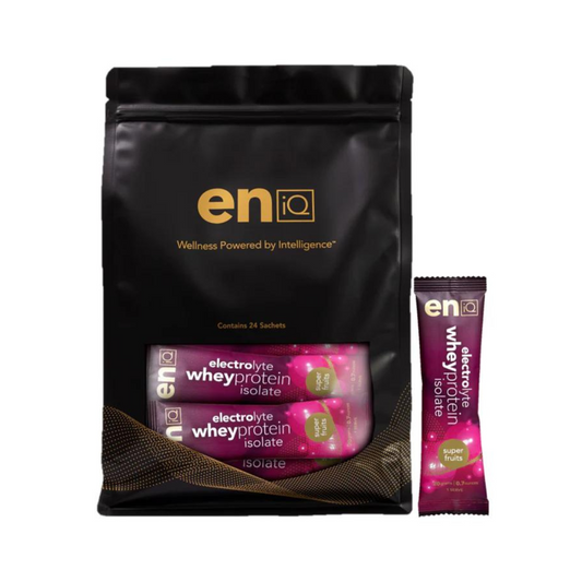 eniQ Electrolyte Whey Protein Isolate Sachet 20g, Super Fruits Flavour, 24pk