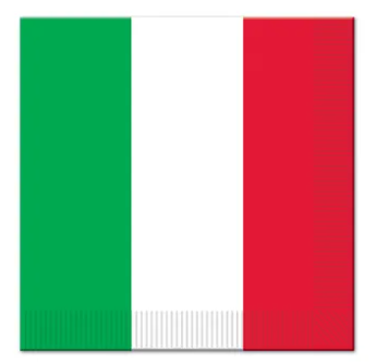 Italian Flag Large Napkins / Serviettes (Pack of 16)