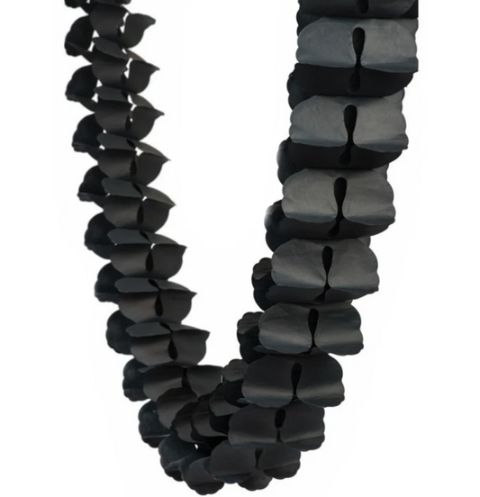 Black Tissue Paper Honeycomb Garland - 4m