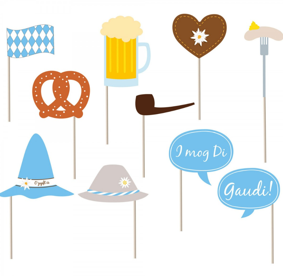 Oktoberfest Photo Booth Props (Pack of 10)