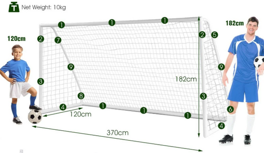Soccer Goal Classic Outdoor Football Training Net Costway - 3.7 x 1.8M
