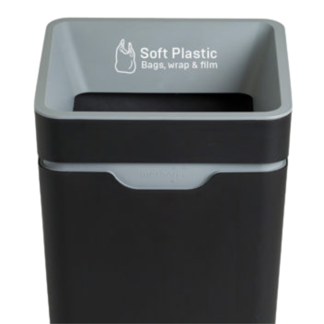 Method Recycling Bin 20L - Open Lid - Grey Soft Plastic