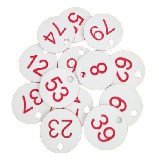 White - Numbered Tags Label Tags Clothes Coat Hanger Office Index Supply 1-100 Number