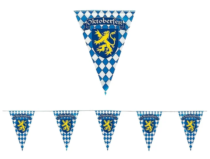 Oktoberfest Plastic Pennant Flag Banner - 30m