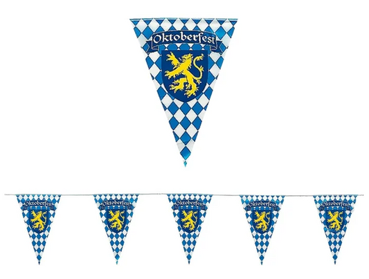 Oktoberfest Plastic Pennant Flag Banner - 30m