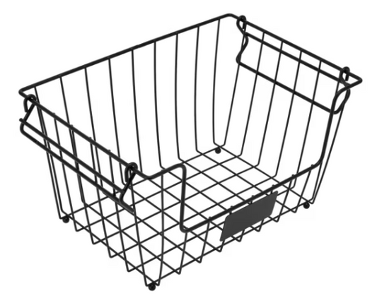 Stackable Blackboard Basket - Small, Black