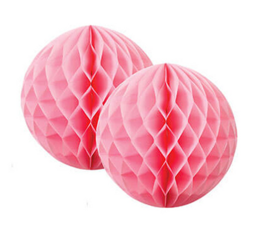 Decorative Honeycomb Ball Light Pink 2pk - 15cm