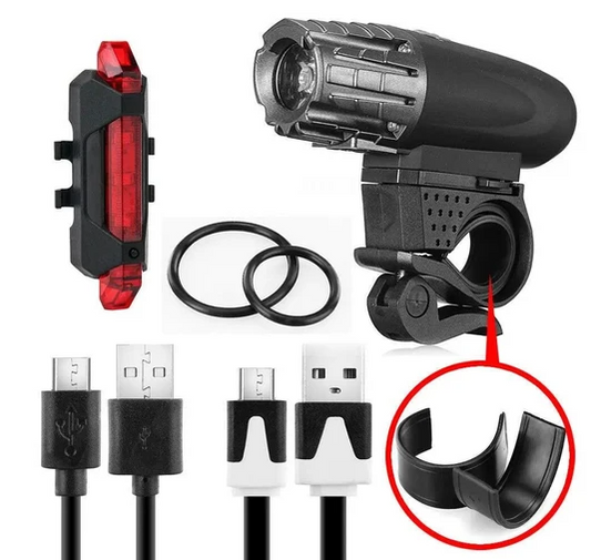 Waterproof Rechargeable LED Bike Bicycle Front Light and Back Light