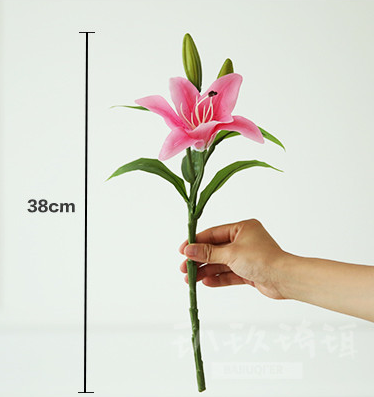 Artificial Lily Stem Pink - 38cm