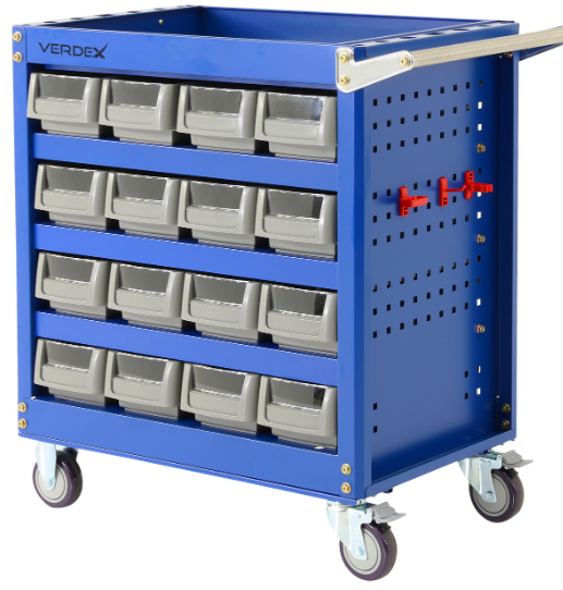 Parts Bin Trolley - 16 Bins