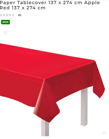 Paper Tablecover 137 x 274 cm Apple Red 137 x 274 cm