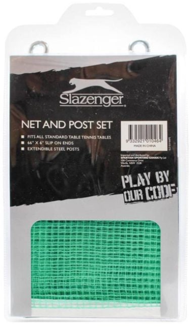 3PK Slazenger Net & Post Set Standard Table Tennis Accessory