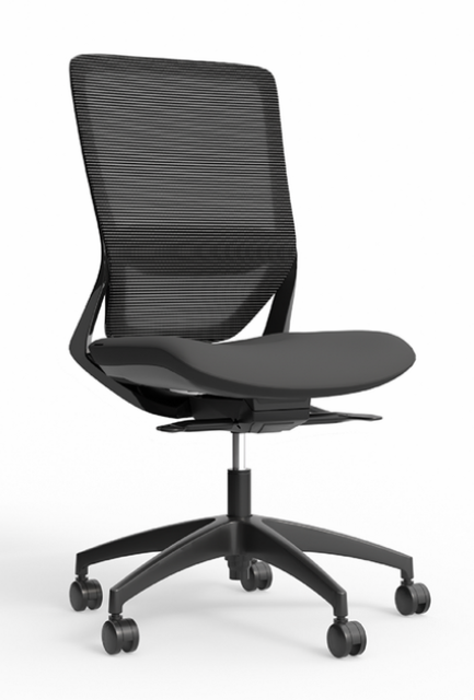 Office Engage Ergonomic Task Chair Lumbar Support, No Arms, Black Base/Mesh & Upholstery