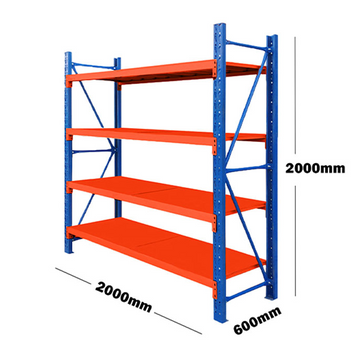 2M(L) x 2M(H) x 0.6M(D) Shelves Racking Metal Steel Blue & Orange 2020BO