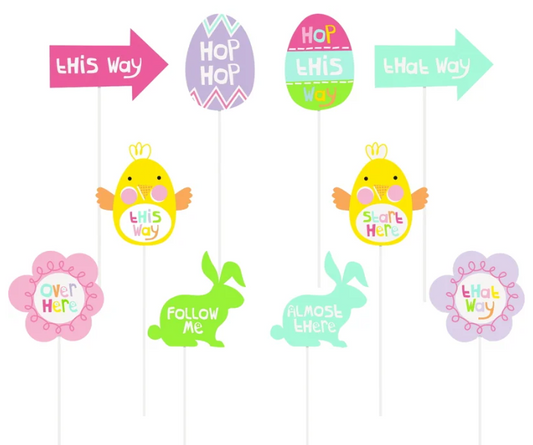 Easter Egg Hunt Clue Yard Signs (Pack of 10)