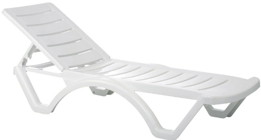 Siesta Aqua Commercial Grade Sun Lounger, White