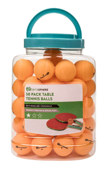 Terrasphere Table Tennis Ball 50 Pack - 40mm
