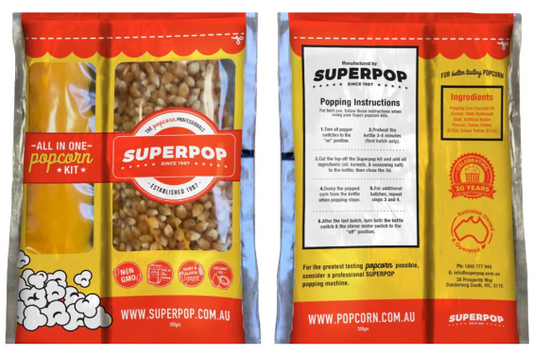 24 x Superpop All In One Popcorn Kit - Popcorn, Oil, Butter & Salt