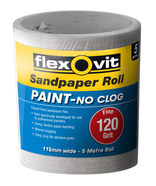 Flexovit 115mm x 5m 120 Grit Painted Surface Sandpaper Roll
