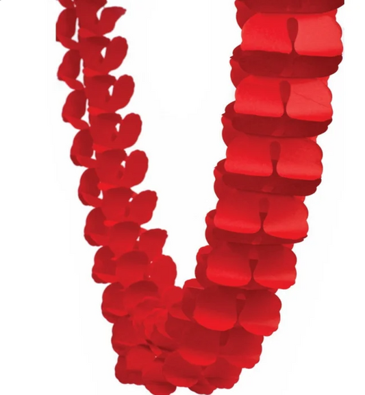Red Tissue Paper Honeycomb Garland (4m)