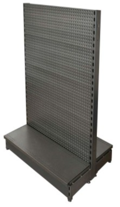Double Sided Pegboard Gondola Addon Bay 900x450x1500 Black LOW Base .G-LB-D-PEG-B-90x45x150-ADD