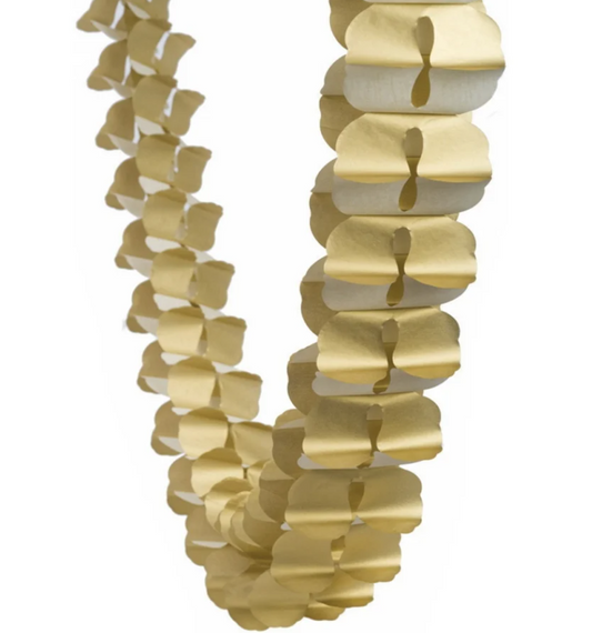 Gold Tissue Paper Honeycomb Garland - 4m