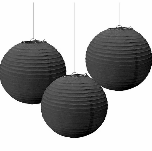 Paper Lanterns Black (Pack of 3)