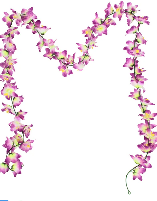 Artificial Magenta Hibiscus Flower Garland - 1.85m