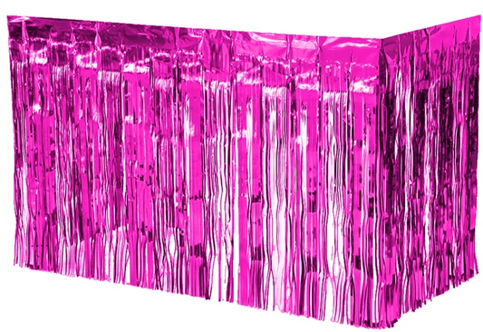 Metallic Hot Pink Table Skirt