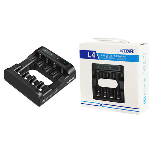 L4 XTAR USBA-C INPUT 1-4 CELL AA/AAA1.5V LiIon & NiMH CHARGER