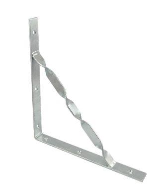 Carinya 300 x 300 x 30 x 4mm Galvanised Heavy Duty Stayed Twisted Bracket - single