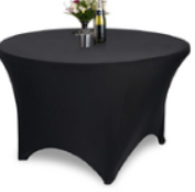 Black Round Tablecloth Spandex 180cm - Preferred Hotel Supplier