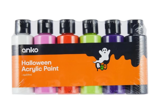 6 Pack Halloween Acrylic Paint - 59ml each