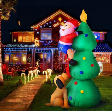 1.8M Jingle Jollys Christmas Inflatable Santa Tree Illuminated Decorations