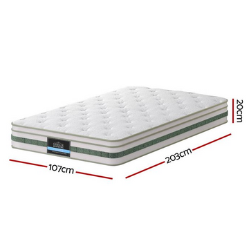 King Single - Medium Firm Premium bamboo fabric Mattress - 107x203x20cm