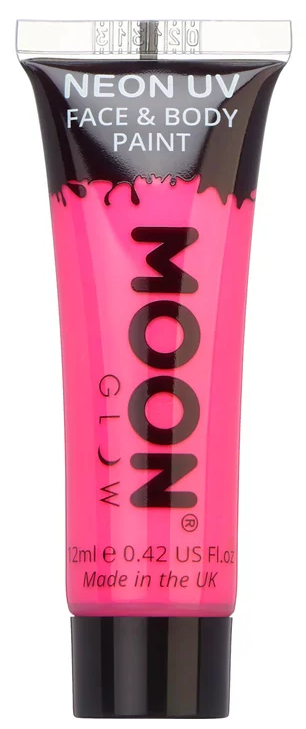 Moon Glow Intense Pink Neon UV Face And Body Paint - 12ml
