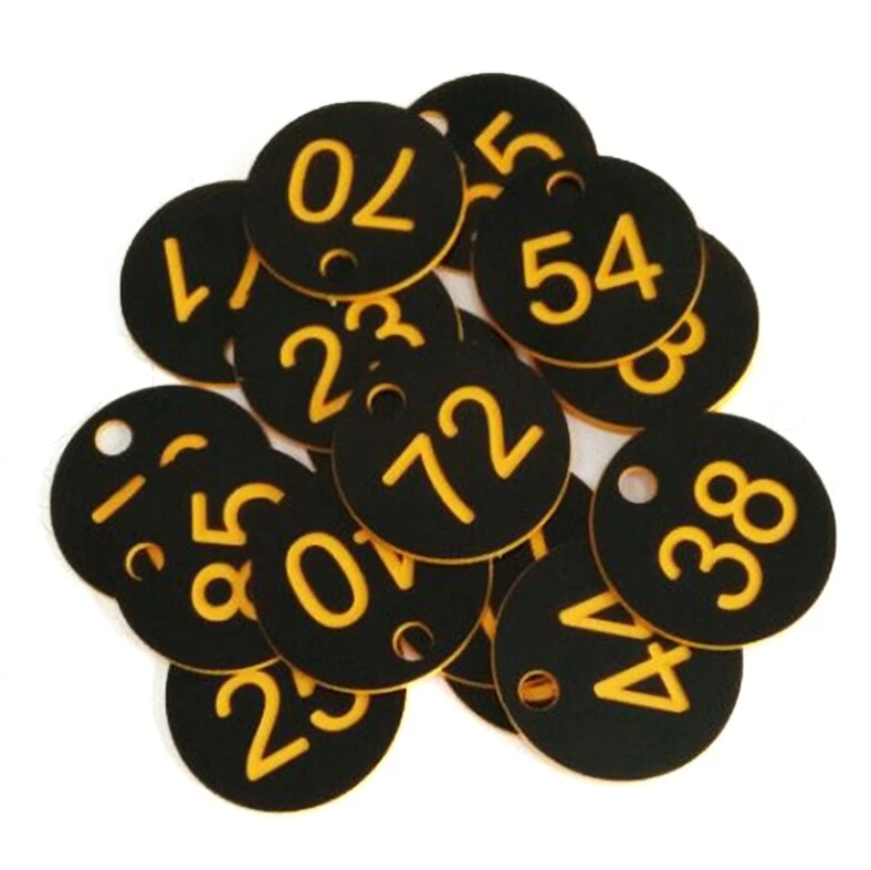 Black - Numbered Tags Label Tags Clothes Coat Hanger Office Index Supply 1-100 Number