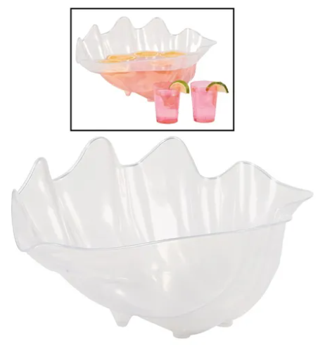 Plastic Sea Shell Punch Bowl - 47cm long x 30cm wide x 21cm deep (approx 3.5 litres).