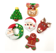 Christmas Sugar Toppers - Assorted Pack of 6