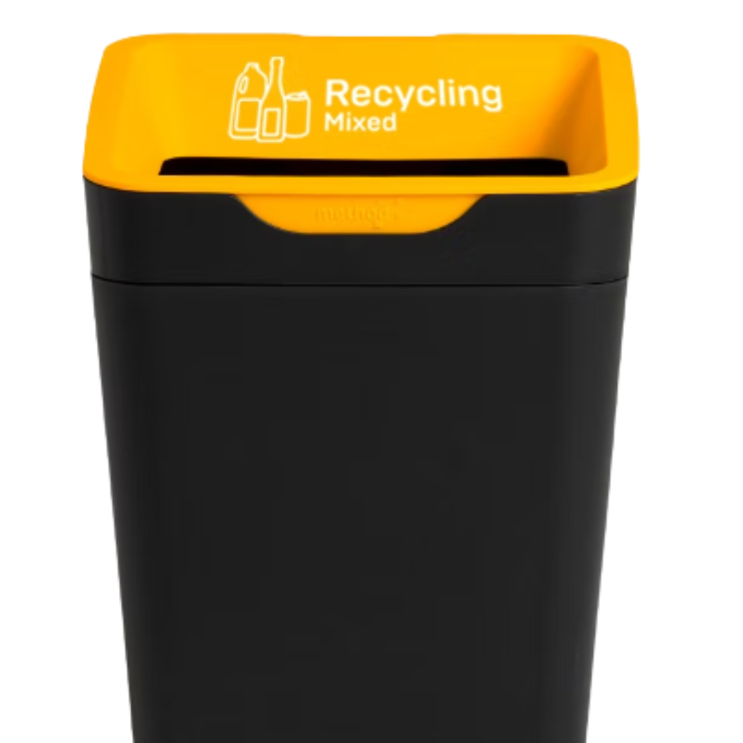 Method Recycling Bin 20L - Open Lid - Yellow Co-mingled Recycling