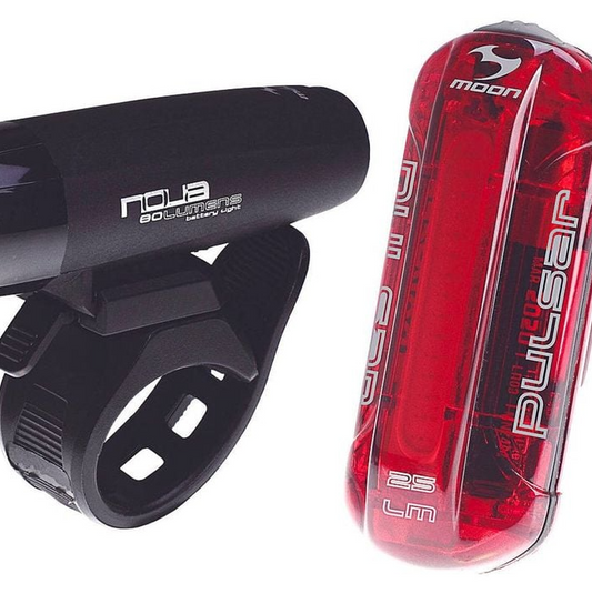 Moon Nova 80 Lumen and Pulsar 25 Lumen Battery Light Set