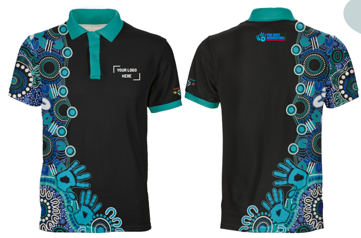 Custom Dye Sub Polo 25634 - SHORT SLEEVES - OPTION 2 - Strength, Vison & Legacy - NAIDOC 2025