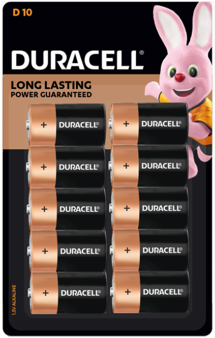 Duracell Coppertop D 10 Batteries - 10 Pack
