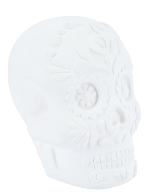 Halloween Craft Ceramic Skull - 10.7 x 9.5 x 8.3cm